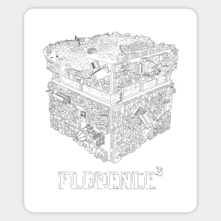 Florence Cube black and white Sticker